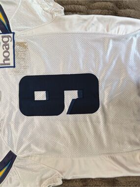 White Football Jersey with Navy Number 9